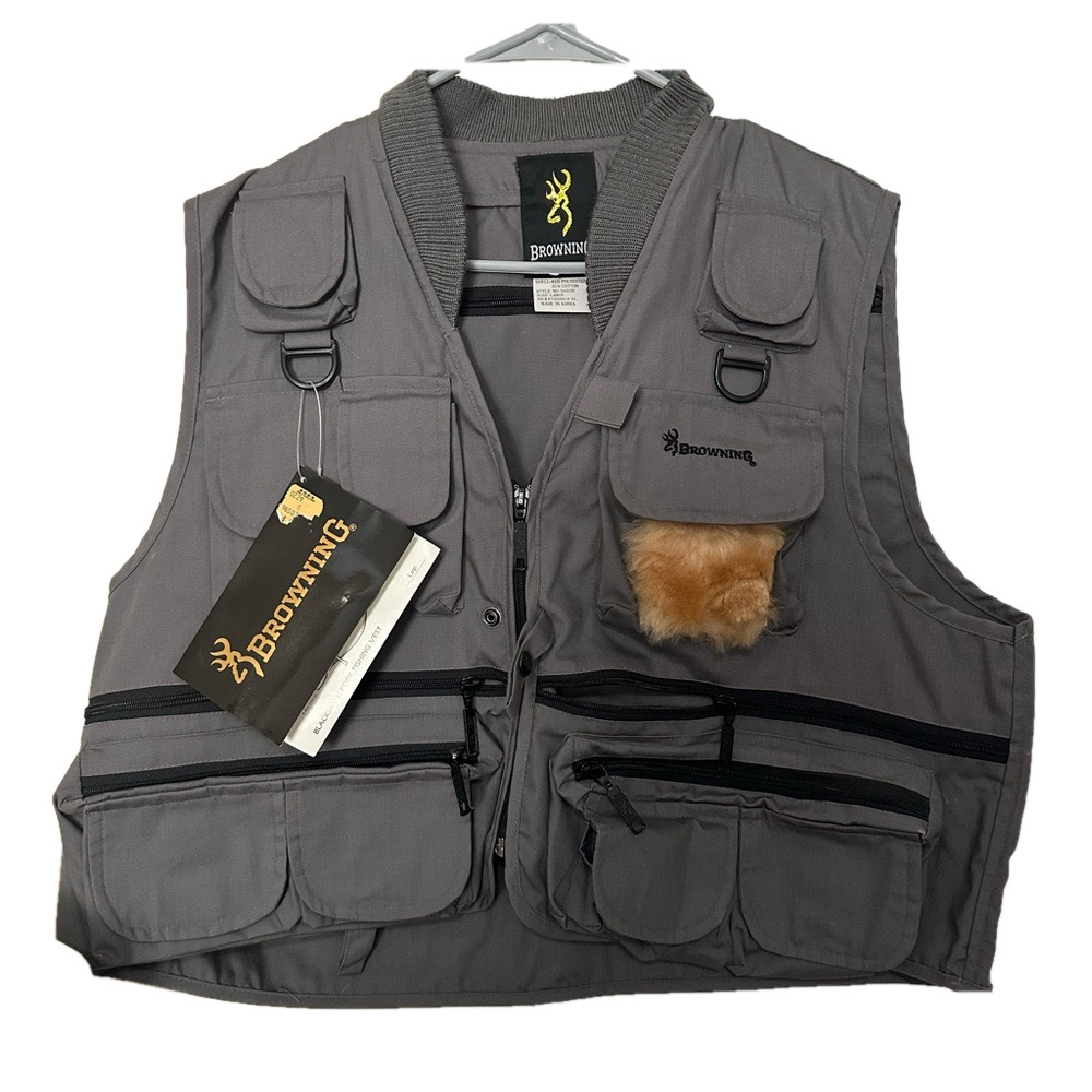 Browning Boacksmith Fork Gray Fishing Vest NWT